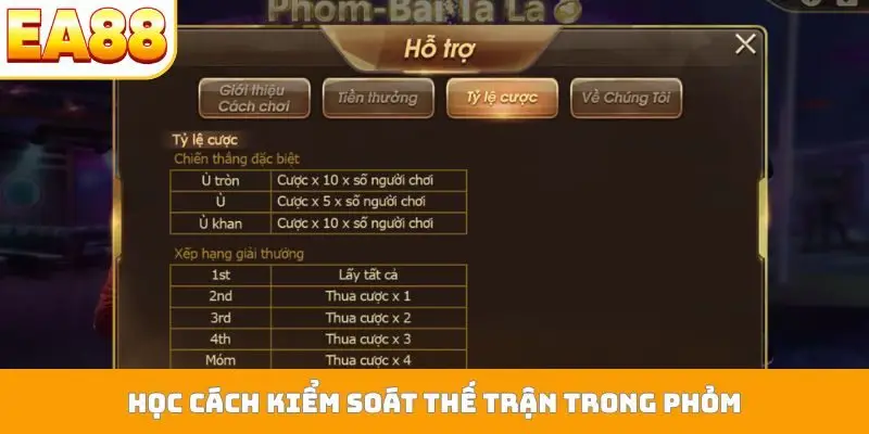 Học cách kiểm soát thế trận trong phỏm