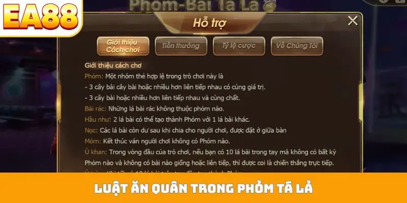 Luật ăn quân trong phỏm tá lả